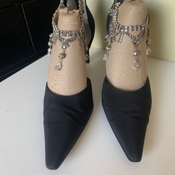 St. John crystal black ankle-strap heels - Picture 2 of 12